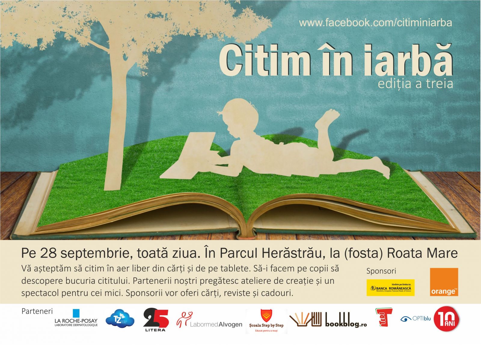 Citim în iarbă, în Herăstrău, pe 28 septembrie